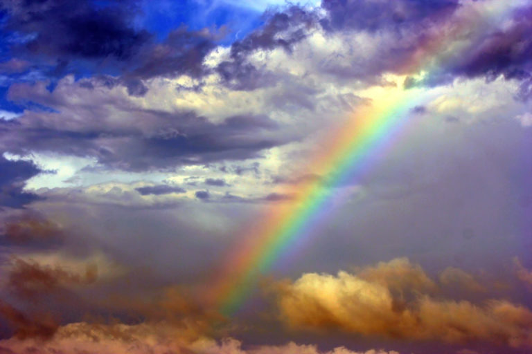 Rainbow in a stormy sky